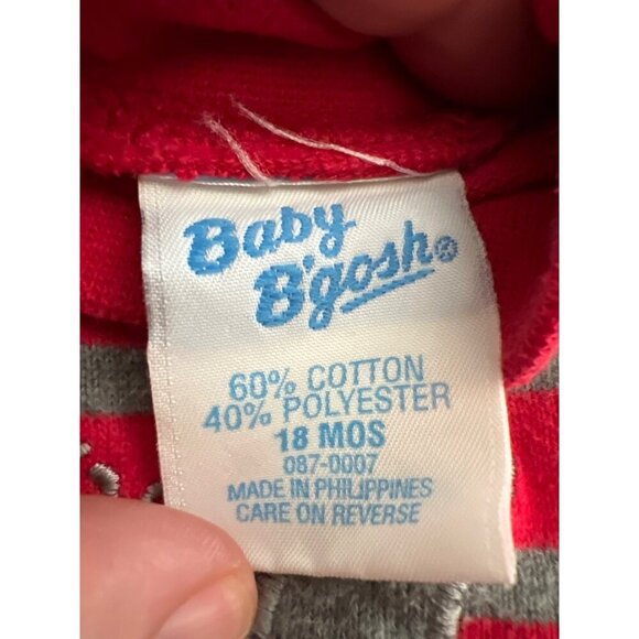 Baby B'Gosh Vintage Striped Romper Jumper Seal SOFT Gray Red Striped 18MOS - Picture 4 of 6